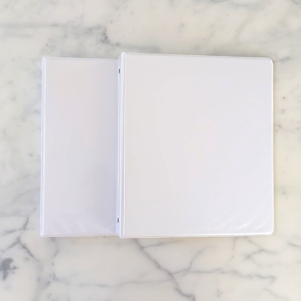Avery White 1-Inch 3 Ring View Front/Back Binder w/2 Interior Pockets, 2 pcs.